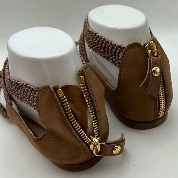 Stuart Weitzman Womans Bounceraf Braided Sandals 7 shoes brown strappy flats - Picture 6 of 14